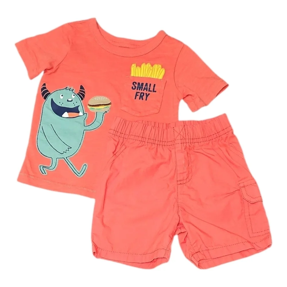 Carter's Playful Monster Tee and Shorts Set 12 Months